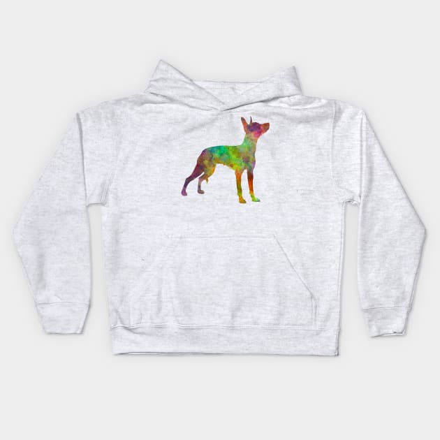 Xoloitzcuintle in watercolor Kids Hoodie by PaulrommerArt